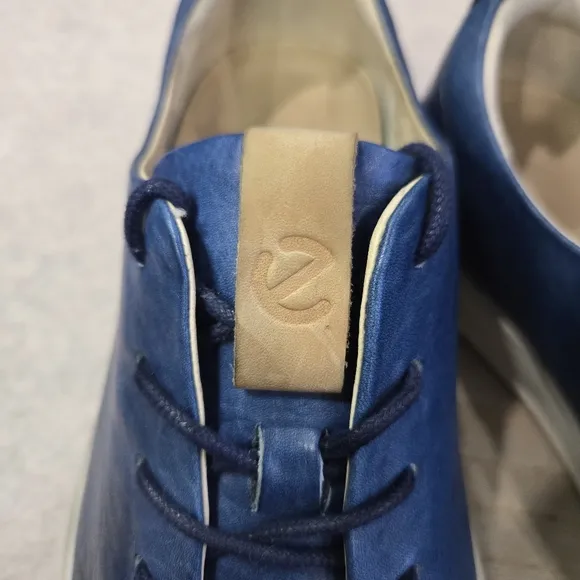 🐢 ECCO Soft 7 Men's Leather Sneaker. Blue Size 11. $170 new.