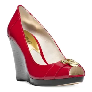 🐢 Michael Kors Hamilton Red Wedges Women's 6.5M LIMITED EDITION