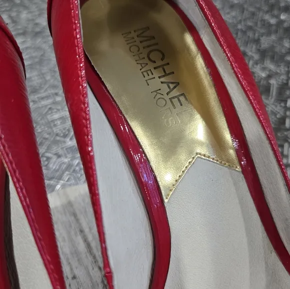 🐢 Michael Kors Hamilton Red Wedges Women's 6.5M LIMITED EDITION
