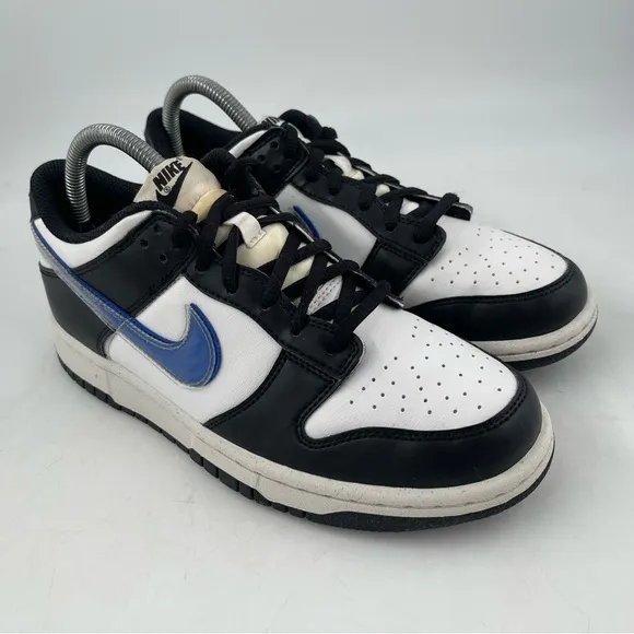 👞 Nike Kids Dunk Low TPU Swoosh -SZ 6.5 Y - Next Nature White Black Blue Shoes