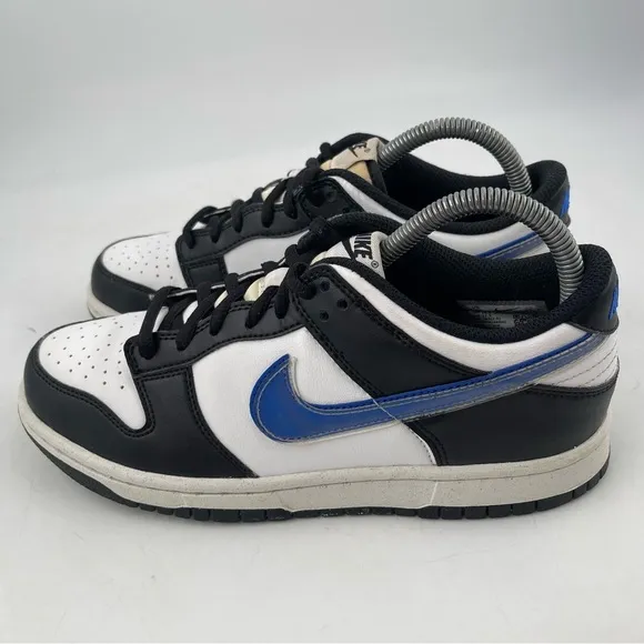 👞 Nike Kids Dunk Low TPU Swoosh -SZ 6.5 Y - Next Nature White Black Blue Shoes