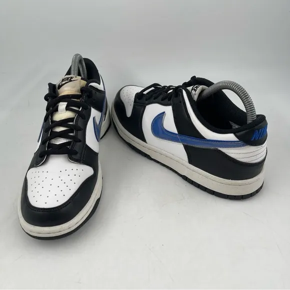 👞 Nike Kids Dunk Low TPU Swoosh -SZ 6.5 Y - Next Nature White Black Blue Shoes