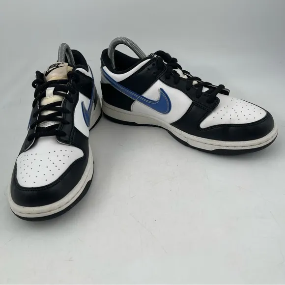 👞 Nike Kids Dunk Low TPU Swoosh -SZ 6.5 Y - Next Nature White Black Blue Shoes