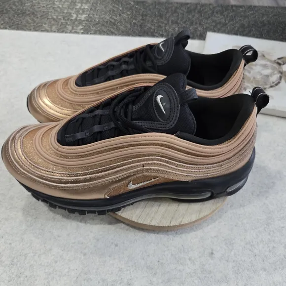 🐢 NIKE Women's  AIR MAX 97 Shoes- Copper Rose Gold Black Size 9.5