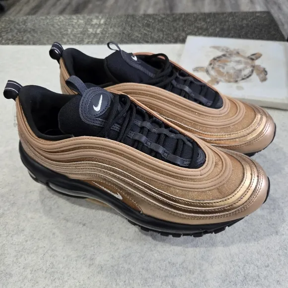 🐢 NIKE Women's  AIR MAX 97 Shoes- Copper Rose Gold Black Size 9.5