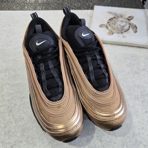 🐢 NIKE Women's  AIR MAX 97 Shoes- Copper Rose Gold Black Size 9.5
