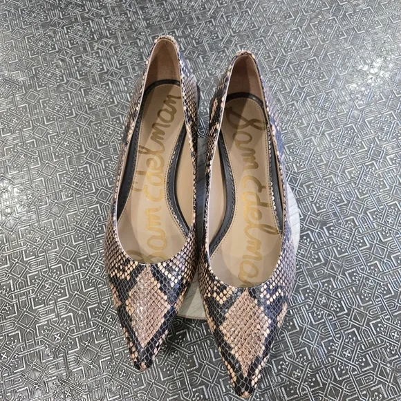 🐢 Sam Edelman Women's Snake Skin Shoe. Size 10 1.5&quot; Heel