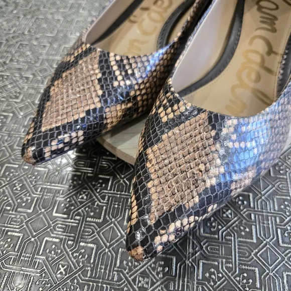 🐢 Sam Edelman Women's Snake Skin Shoe. Size 10 1.5&quot; Heel