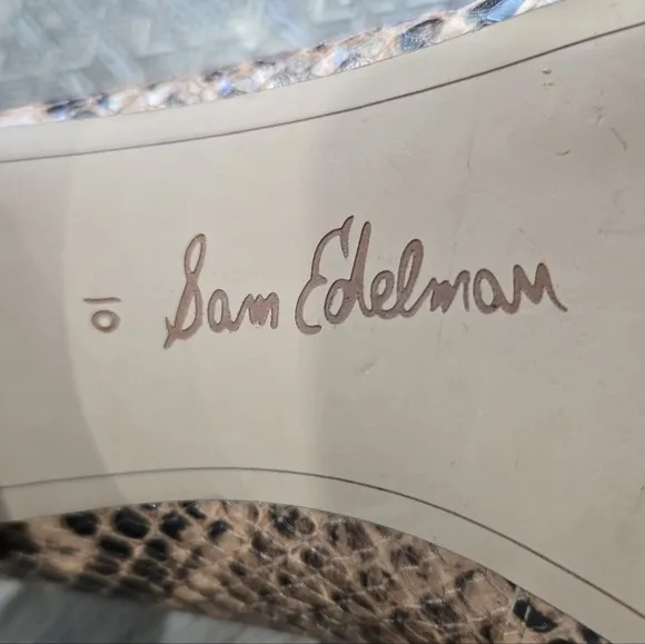 🐢 Sam Edelman Women's Snake Skin Shoe. Size 10 1.5&quot; Heel