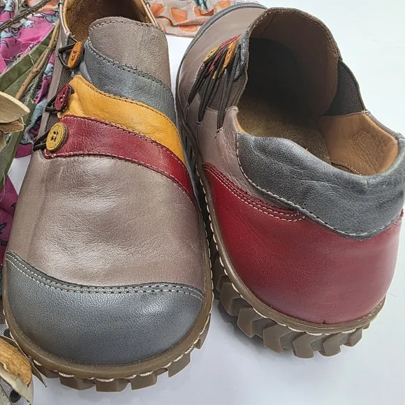 🔴 SpringStep Womens Colorful Leather Slip-On Shoes Sz 41