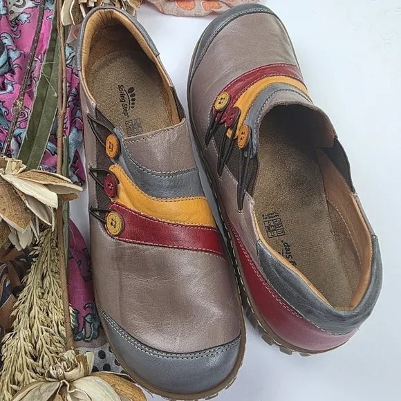 🔴 SpringStep Womens Colorful Leather Slip-On Shoes Sz 41