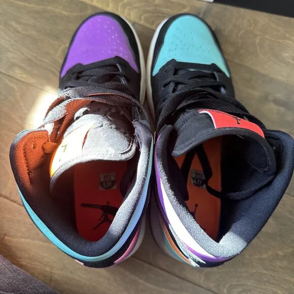 2019 Nike Air Jordan 1 Mid Multi-Color (GS) Basketball Shoes 554725-083 Sz 6.5Y