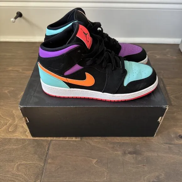 2019 Nike Air Jordan 1 Mid Multi-Color (GS) Basketball Shoes 554725-083 Sz 6.5Y