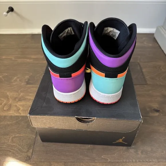2019 Nike Air Jordan 1 Mid Multi-Color (GS) Basketball Shoes 554725-083 Sz 6.5Y