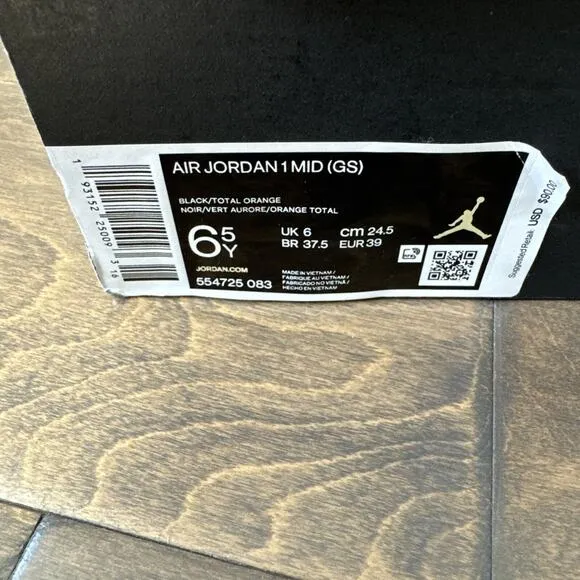 2019 Nike Air Jordan 1 Mid Multi-Color (GS) Basketball Shoes 554725-083 Sz 6.5Y