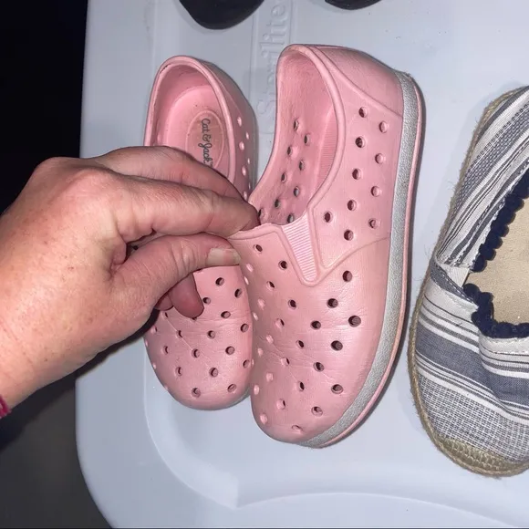 4 pairs of toddler girls size 10 shoes!