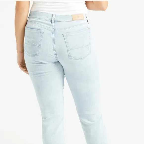 7 for all mankind josefina skinny boyfriend button fly light washed size 29