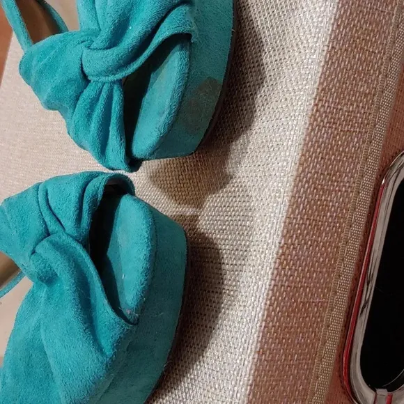 A pair of wedge shoes