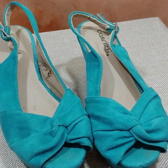 A pair of wedge shoes