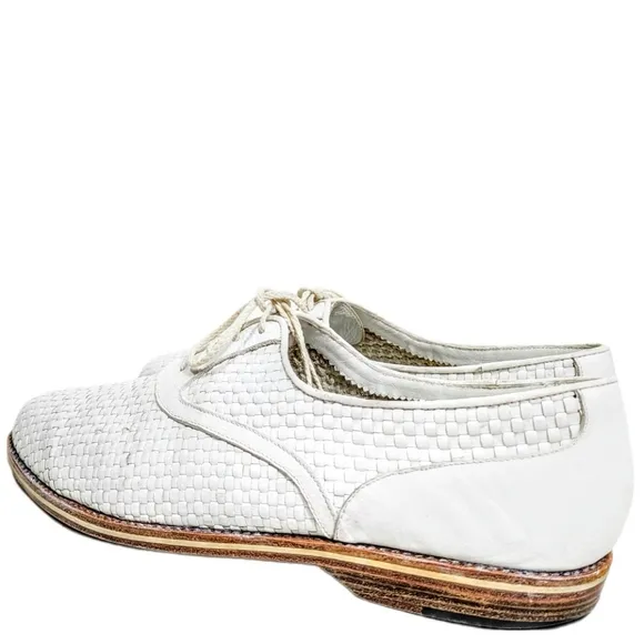 A. Testoni Luxury White Woven Oxford