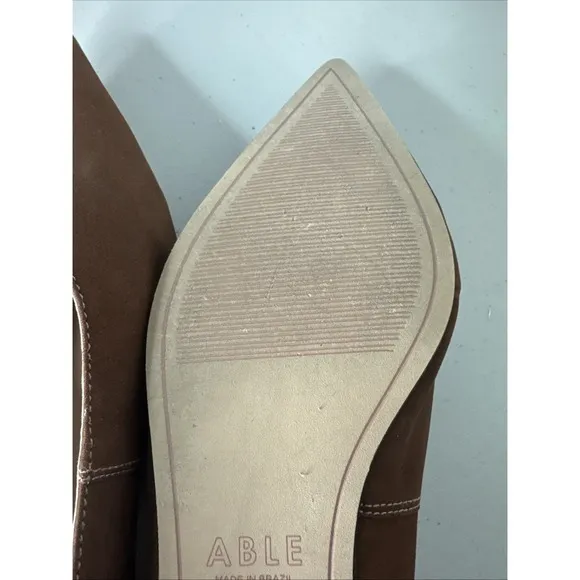 ABLE Lizbeth pointed Toe SZ 8M Brown leather closet, staple quiet luxury