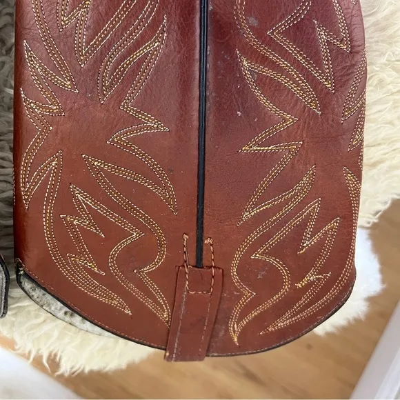 ACME Leather Western Cowboy Boots, Brown w/Pointed Toes. Size 7-1/2 D.