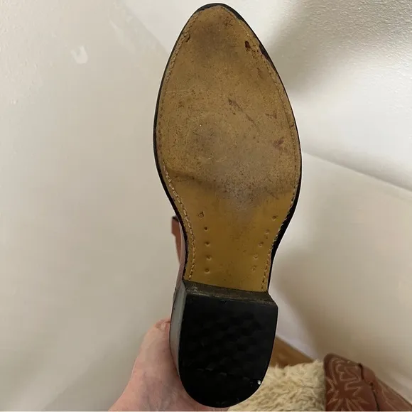 ACME Leather Western Cowboy Boots, Brown w/Pointed Toes. Size 7-1/2 D.