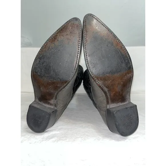 Acme Vintage Gray Men’s Cowboy Boots Leather Sz 10 1/2 D