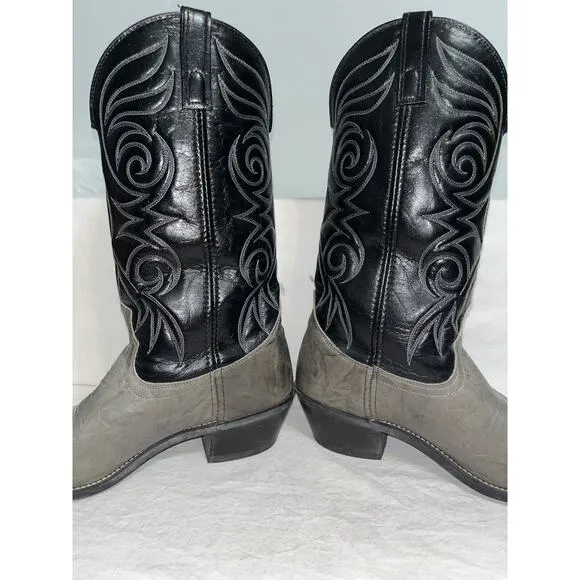 Acme Vintage Gray Men’s Cowboy Boots Leather Sz 10 1/2 D