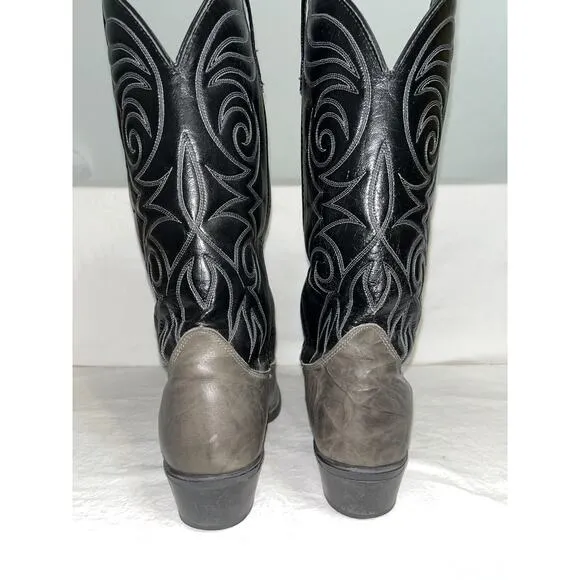Acme Vintage Gray Men’s Cowboy Boots Leather Sz 10 1/2 D