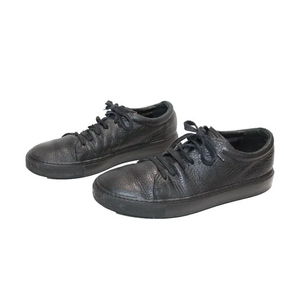 Acne Studios Adrian Grain Black Leather Sneakers Shoes Mens Size EUR 44 / US 11