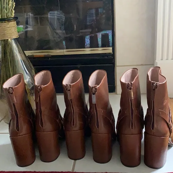 AD &amp; Daughters Declann Leather Block Boots.