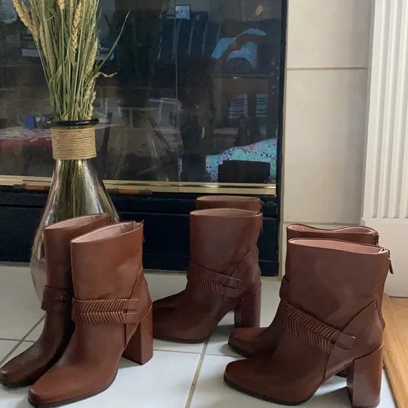 AD &amp; Daughters Declann Leather Block Boots.