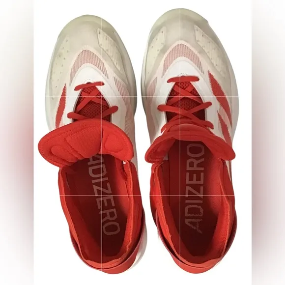 Adidas Adizero Select 2.0 Low Top Shoe Basketball Red &amp; White Men Sz 12