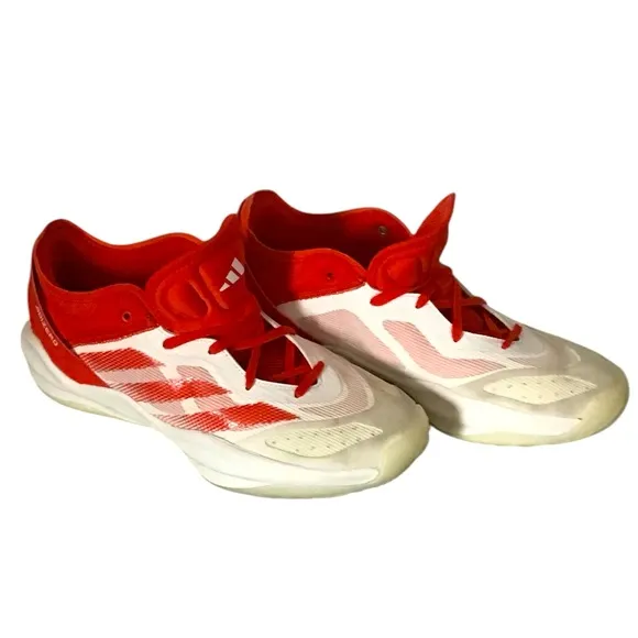 Adidas Adizero Select 2.0 Low Top Shoe Basketball Red &amp; White Men Sz 12