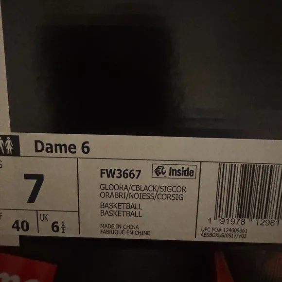 Adidas Dame 6 FW3667 size 7 men’s