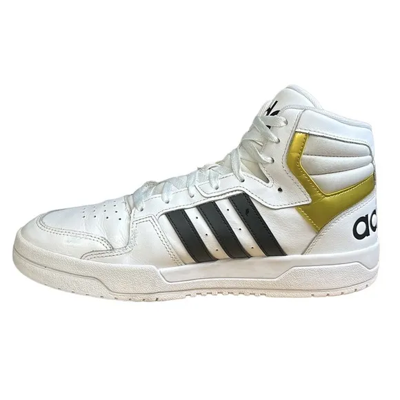 Adidas Entrap White Gold Metallic Men's High Top Shoes Sneakers #FY4284 Size 9.5