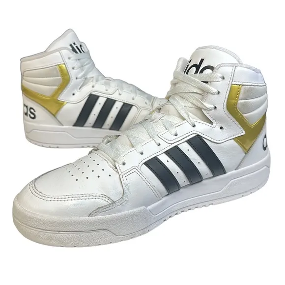 Adidas Entrap White Gold Metallic Men's High Top Shoes Sneakers #FY4284 Size 9.5