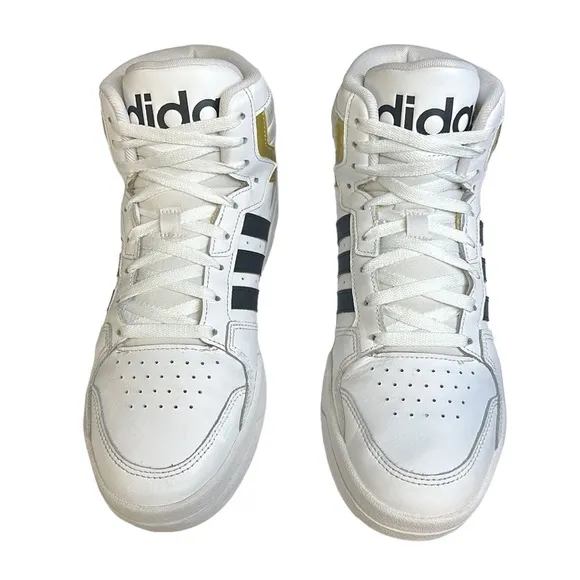 Adidas Entrap White Gold Metallic Men's High Top Shoes Sneakers #FY4284 Size 9.5