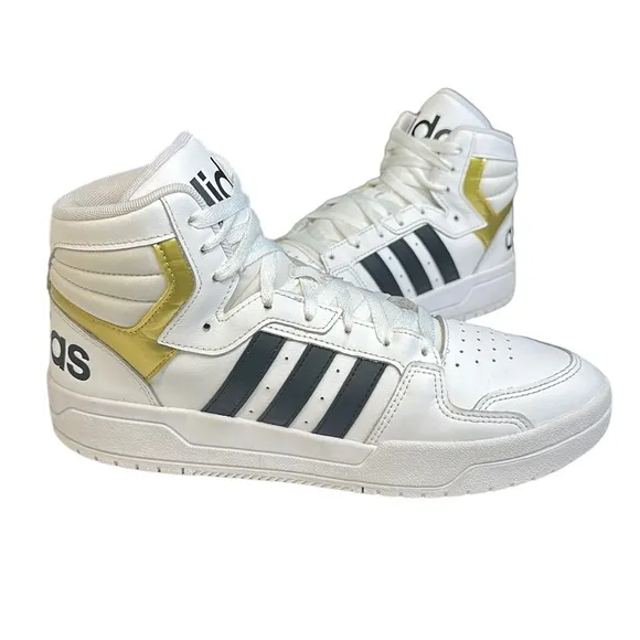 Adidas Entrap White Gold Metallic Men's High Top Shoes Sneakers #FY4284 Size 9.5