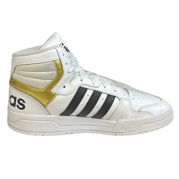 Adidas Entrap White Gold Metallic Men's High Top Shoes Sneakers #FY4284 Size 9.5