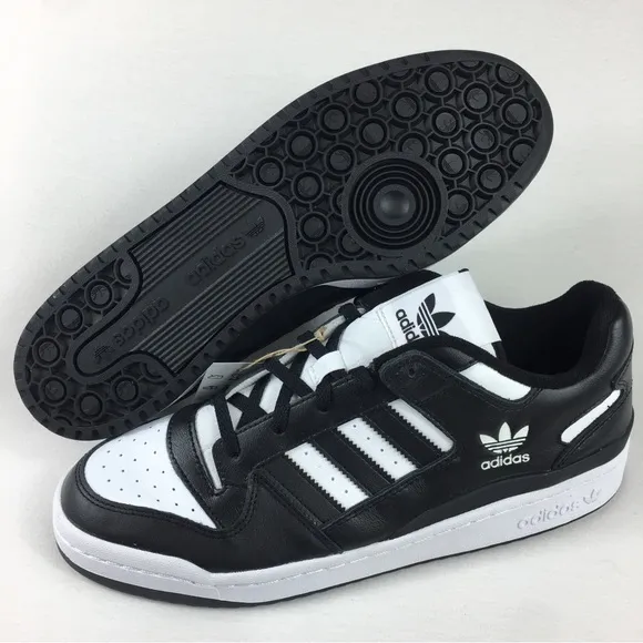 Adidas Forum Low Leather Shoes Originals Core Black/White HQ1494 Mens 12 new