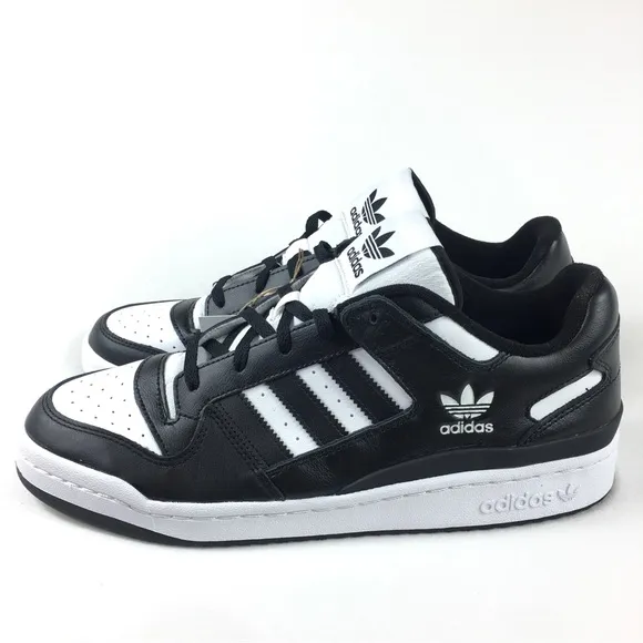 Adidas Forum Low Leather Shoes Originals Core Black/White HQ1494 Mens 12 new