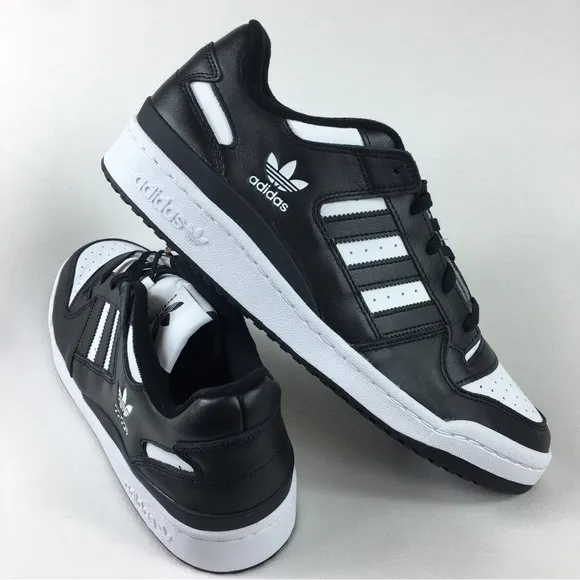 Adidas Forum Low Leather Shoes Originals Core Black/White HQ1494 Mens 12 new