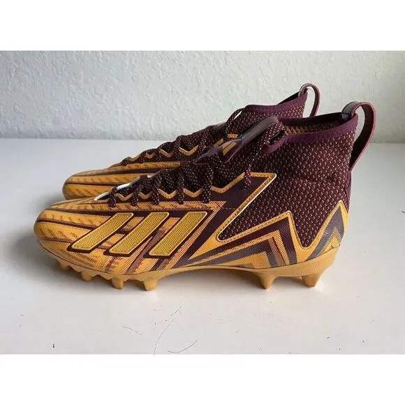 Adidas Freak 23 Inline Burgundy Yellow Football Cleats IF1046  Men's Size 12