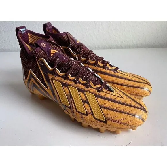 Adidas Freak 23 Inline Burgundy Yellow Football Cleats IF1046  Men's Size 12