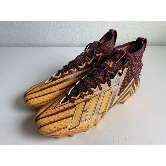 Adidas Freak 23 Inline Burgundy Yellow Football Cleats IF1046  Men's Size 12