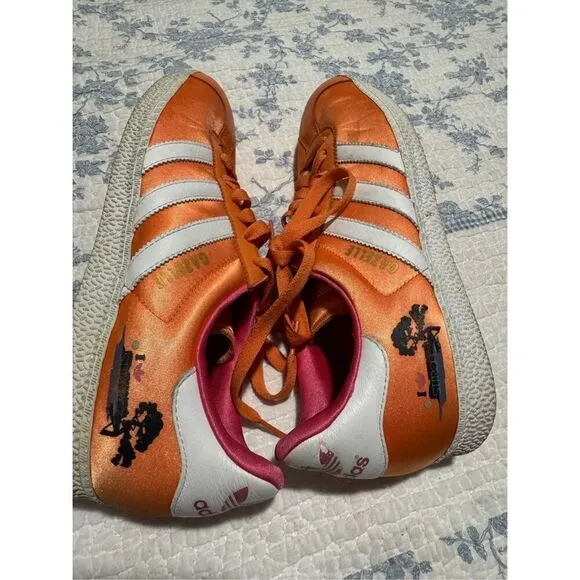 Adidas Gazelle Orange trainers leather 8 1/2