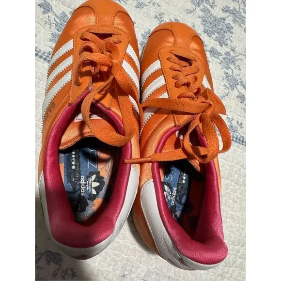 Adidas Gazelle Orange trainers leather 8 1/2