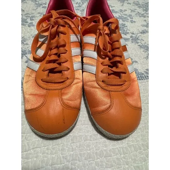 Adidas Gazelle Orange trainers leather 8 1/2